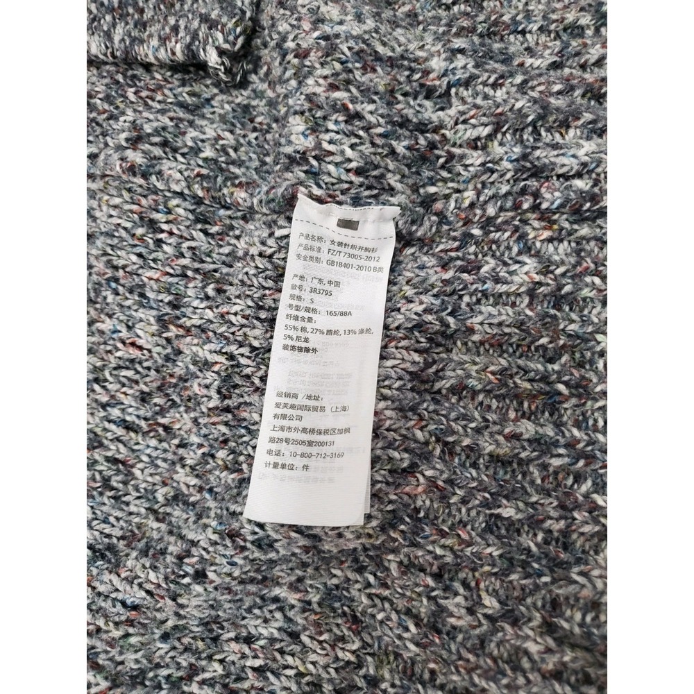 Hollister Marled Sweater Open Front Cardigan Gray Multicolored Chunky Knit Small - Picture 5 of 6